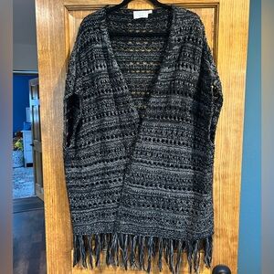 Lush Black and Gray Knit Sweater